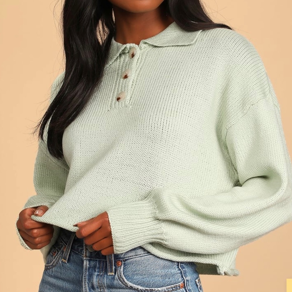 Lulus Cropped Collared Sweater - image 2